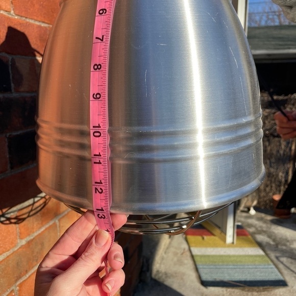 Loft Pendant Light in Brushed Aluminum with White Interior - Picture 6 of 8